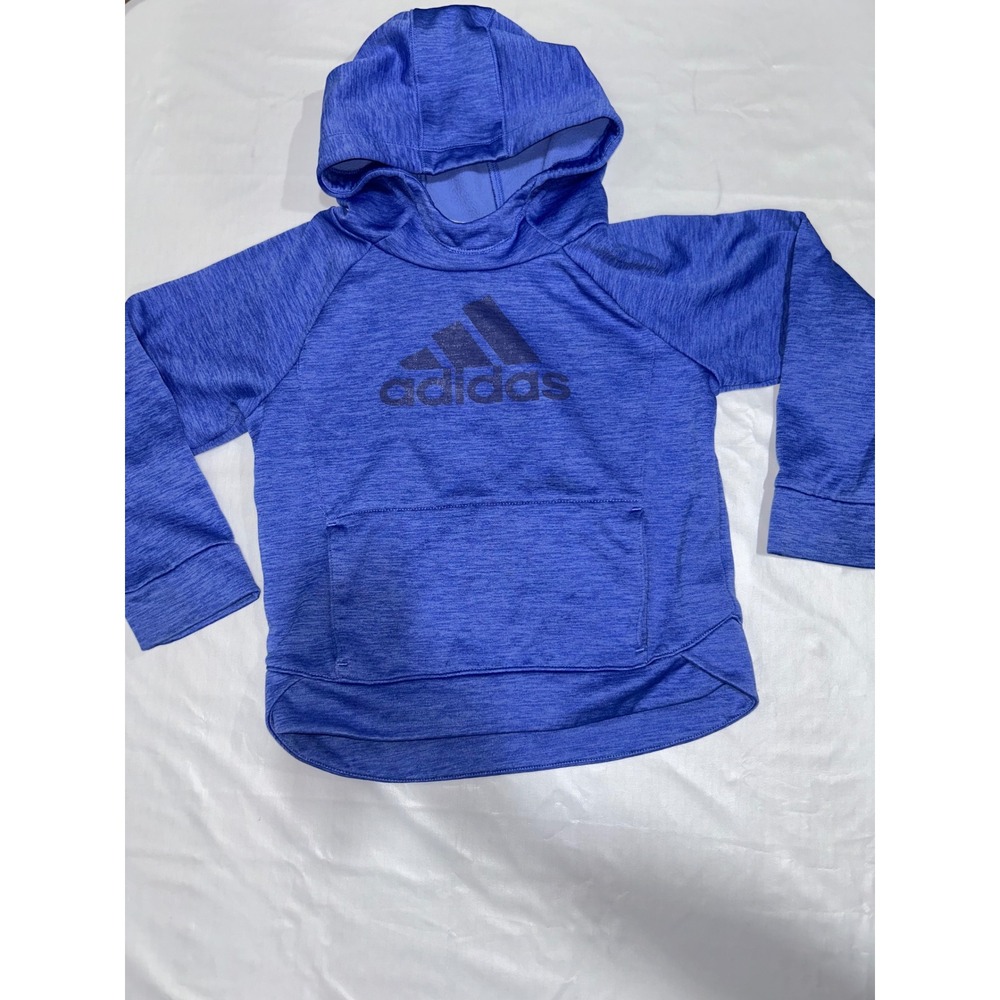 Adidas Girls Blue Space Dye Heather Pullover Hoodie Sweatshirt Size 6X
